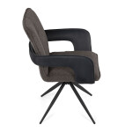 Jídelní židle otočná 180°, šedá, látka, DCH-F1146 GREY2