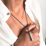 Pánský náhrdelník Harald - Totem bojovníka s runami, Stříbrná 60 cm