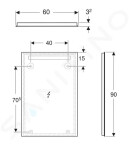 GEBERIT - Option Zrcadlo s LED osvětlením, 60x90 cm, hliník 502.812.00.1