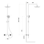 SAPHO - SOLARIS sprchový sloup s termostatickou baterií, chrom/černá mat WD139CB