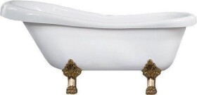 MEXEN - Retro volně stojící vana 150x73 cm bílá, nohy zlato , sifon chrom 53251507300-50