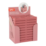 APLI úložný box - jednobarevný, 10 ks, displej, korálově růžová základna