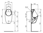 IDEAL STANDARD - i.Life Elektronický pisoár, zadní přívod vody, bateriové napájení, bílá E266501
