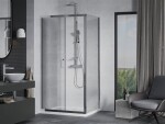 MEXEN/S - Apia obdélníkový sprchový kout 130x90, transparent, chrom + vanička 840-130-090-01-00-4010