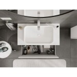 MEXEN/S - Rivel koupelnová skříňka pod umyvadlo 90 cm s deskou, 1 šuplík, reliéf , bílá mat 91A20-09047-1-BFC01