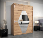 Šatní skříň Abi Bo s nástavcem Barva korpusu: Dub artisan, Rozměry: 250 cm, Dveře: Dub artisan