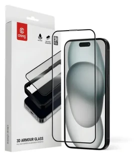 Crong 3D Armour Glass / Ochranné sklo / tvrzené 9H / pro Apple iPhone 15/16 / s instalačním rámečkem (CRG3DAGIP1661)