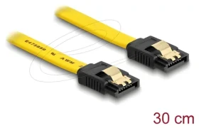 Delock SATA III žlutá / Kabel / SATA - SATA / 0,3 m / 6 Gb/s / kovové klipy (82805)