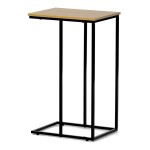 Odkládací stůl, MDF deska, dekor divoký dub, černý kov