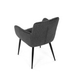 Židle jídelní, tmavě šedá látka, černý kov