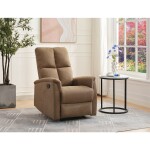 Relaxační křeslo, manuální ovládání, hnědá látka