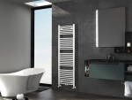 CERANO - Koupelnový radiátorový set Lincoln - kombinované výtápění, termo tyč - středové připojení 50 mm - 300W - bílá lesklá - 1600x500 mm CER-663376