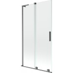 MEXEN/S - Velar L dvoukřídlá posuvná vanová zástěna 100 x 150, transparent, grafit kartáčovaná 896-100-003-01-66