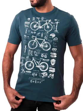 Bavlněné triko CYCOLOGY Bike Maths, pánské, krátký rukáv (Motiv Bike Maths, velikost M)