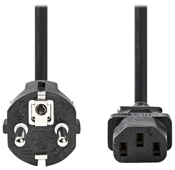 Nedis napájecí kabel Schuko - IEC-320-C13 černý / Napájecí kabel / 230 V / 10 A / 5 m (CEGL10030BK50)