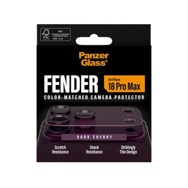PanzerGlass FENDER iPhone 18 Pro Max Dark Cherry / Ochrana fotoaparátu / Silikon (PG10991)