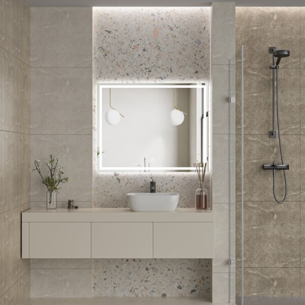 Erga Harper, LED zrcadlo 100x80cm, 2760 lm, 6500K, přední/zadní osvětlení, ERG-V01-113-1080-00