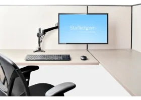 StarTech Stolní rameno pro monitor černá / Rameno pro monitor / 32-49" / nosnost 8 kg / rotace 360° (ARMPIVOTE2)