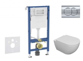 GEBERIT - Duofix Set předstěnové instalace, klozetu Oudee a sedátka softclose, tlačítko Delta01, lesklý chrom SANI11CA1104B