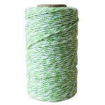 Bella Rose Bavlněný provázek 50 m – Green / White, zelená barva, textil
