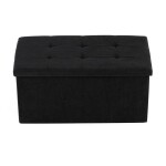 Taburet s úložným prostorem, černá manšestrová látka