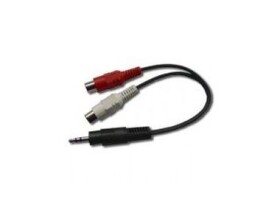 Gembird audio kabel mini JACK-2x CINCH propojovací / 0.2 m (CCA-406)