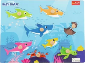 Trefl - Vkládačka - Dřevěná vkládačka Baby Shark
