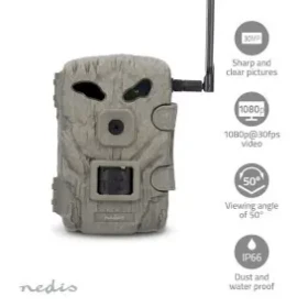 Nedis Wildlife Camera / Fotopast / 4G / 1080p@30fps / 30.0 MPixel / 2 MPixel CMOS / IP66 / noční vidění (WCAM460GN)