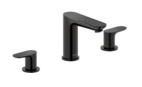 DURAVIT - Wave Umyvadlová baterie s výpustí Push-Open, 3-otvorová instalace, matná černá WA1060005046
