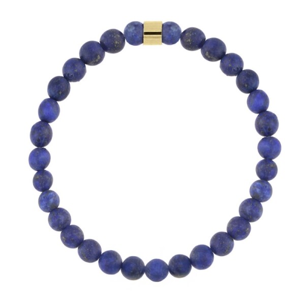 Pánský korálkový náramek Fernando Gold - 6 mm lapis lazuli, 23 cm Modrá
