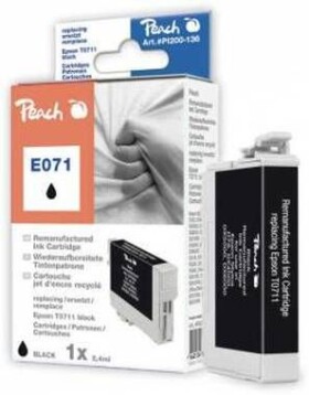 Peach Remanufactured T0711 alternativní cartridge / Epson Stylus D78 / Černá (313933)