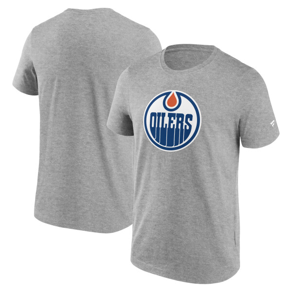 Fanatics Pánské tričko Edmonton Oilers Primary Logo Graphic T-Shirt Sport Gray Heather Velikost: L