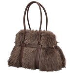 Módní dámská plyšová kabelka do ruky Pelaya, coffee