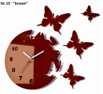DumDekorace Nalepovací nástěnné hodiny s motivem motýla Růžová