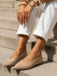 Dámské semišové špičaté baleríny béžové FashionStreet ZY1351 39