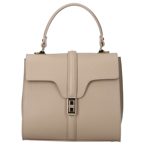 Elegantní dámská kožená kabelka do ruky Alina, tmavě béžová