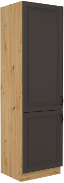 Vysoká potravinová skříňka Stilo 60 DK-210 2F Barva korpusu: Dub artisan, Barva dvířek: Grafit