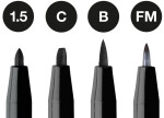 Faber-Castell Pitt Artist Pens sada 4 ks různé hroty černý inkoust