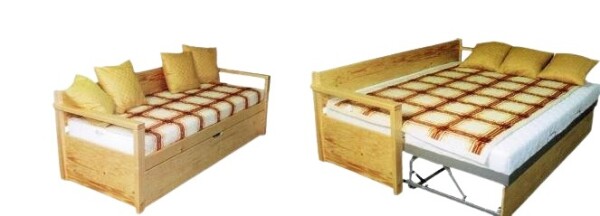 NábytekProNás Výsuvná postel Alka - pohovka s područkami (MASIV) ROZMĚR: 80 x 200 cm