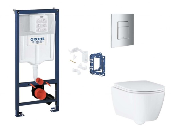 GROHE - Rapid SL Set předstěnové instalace, klozetu, sedátka SoftClose, tlačítka Skate Cosmopolitan a sady pro vhazování tablet, chrom SANI11BB2139