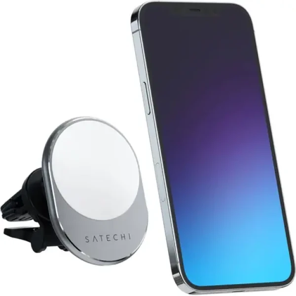 Satechi Magnetic Wireless Car Charger šedá / Bezdrátová nabíječka do auta / Magnetická / Qi / USB-C / 7.5W (ST-MCMWCM)
