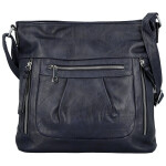 Stylová dámská koženková crossbody kabelka Minja, tmavě modrá