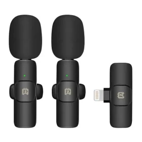 Puluz PU3150B černá / Klopový mikrofon / bezdrátový / Lightning / redukce hluku / dosah 20 m (PU3150B)