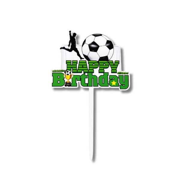 Dortisimo Zápich do dortu Happy Birthday s fotbalovým míčem a fotbalistou