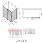 CERANO - Sprchový kout Santoro L/P - 8 mm - chrom, transparentní sklo - 110x100x195 - posuvný CER-8050BD7349