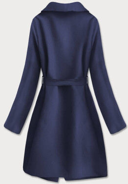 Tmavě modrý dámský minimalistický kabát (747ART) Tmavě velikost