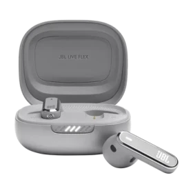 JBL Live Flex šedá / Bezdrátová sluchátka do uší / mikrofon / Bluetooth 5.3 / IP54 (LIVEFLEXGRY)