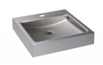 SANELA - Nerezová umyvadla Umyvadlo 40x41 cm, bez přepadu, s otvorem pro baterii, nerez SLUN 73