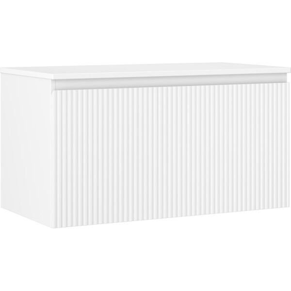MEXEN/S - Rivel koupelnová skříňka pod umyvadlo 90 cm s deskou, 1 šuplík, reliéf , bílá mat 91A20-09047-1-BFC01