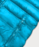 Světle modrá krátká dámská prošívaná vesta model 16279845 Modrá L (40) - J.STYLE